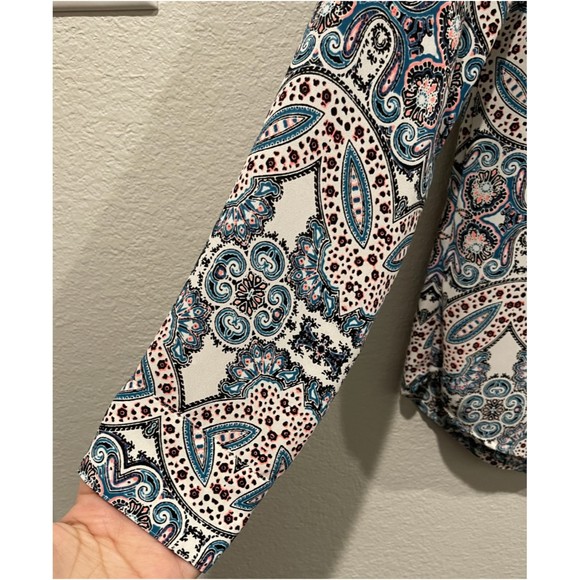 EXPRESS Paisley Multicolor Long Sleeve Blouse - Picture 4 of 6